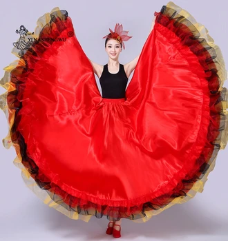 Kadın Oryantal Dans Kostümleri Bayan Dantel İspanyol Boğa Güreşi Dans Oryantal Dans Etek Yetişkin Kız Performans Çingene Giyim Büyük askı elbise