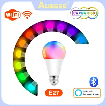 AUBESS Akıllı Ampul LED WiFi RGB Lambalar DoHome APP bluetooth Akıllı Ampul Kısılabilir elektrik ampulü Üzerinden Ses Kontrolü Alexa Google
