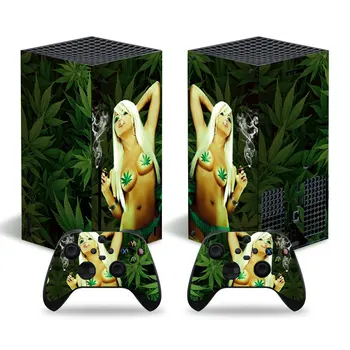 Xbox serisi x konsolu ve 2 kontrolörleri için Xbox Serisi x Sticker çıkartma cilt kapağı için seksi kızlar # 0128