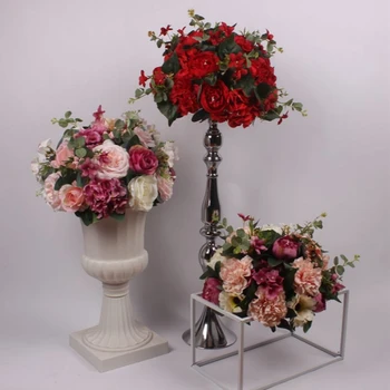 Yeni Stil Gül yapay çiçek Topu Ortanca Düğün Masa Yol Kurşun Çiçekler Düğün Centerpiece Ev Dekorasyon 8 Renk
