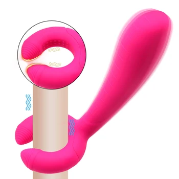 3 İn 1 Üçlü Motor Titreşimli Yapay Penis 7 Titreşim Şarj Edilebilir Klitoris Meme Penis Masajı Stimülatörü Seks Oyuncak Kadınlar İçin Çift