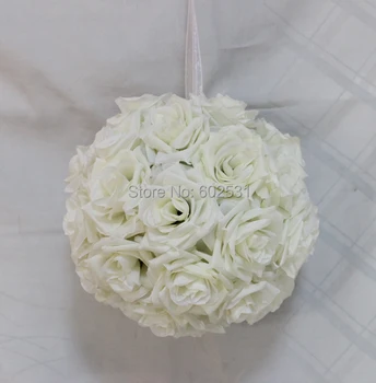 Ücretsiz kargo 25 cm daha fazla renk mevcut, gelin tutan çiçek topu düğün öpüşme çiçek topu, parti dekorasyon çiçek topu