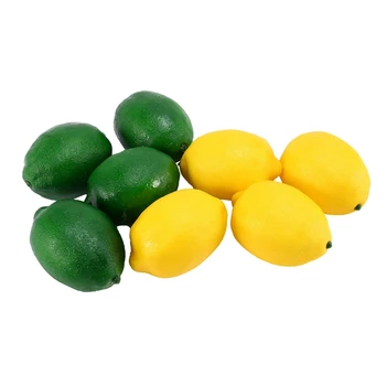 8 Paket Yapay Sahte Limon Limes Meyve Vazo Dolgu Ev Mutfak Parti Dekorasyon, Sarı ve Yeşil