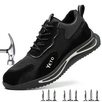 Erkekler Kadınlar iş ayakkabısı çelik burun Güvenlik Botları Avrupa Standart Anti-Çarpışma spor ayakkabı Anti-Delinme güvenlik ayakkabıları Dropshippi