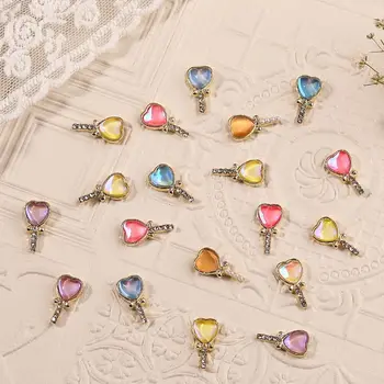Senfoni Kalp Manikür DIY Tırnak Dekorasyon Kristal tırnak mücevheri Kalp Tırnak Aksesuarları Aşk Asa Tırnak Rhinestones