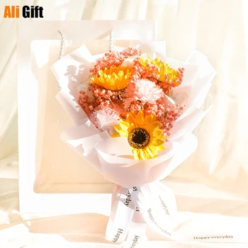 Gökyüzünde yıldız Kurutulmuş çiçek Buketi noel hediyesi Taşınabilir Hediye Kutusu Anne için En İyi Arkadaşı Erkek Arkadaşı ve Kız Arkadaşı Doğum Günü