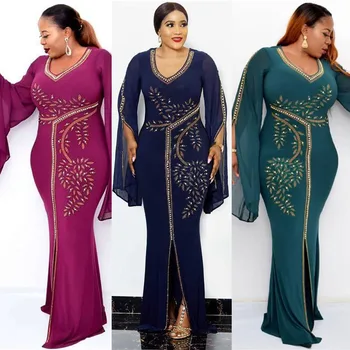 Kadınlar için afrika Elbise Dashiki Artı Boyutu Geleneksel Boubou Elbise Africaine Kıyafeti Uzun Afrika Giysi Abaya Kaftan Fas Dubai
