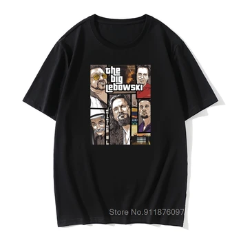 GTA Büyük Lebowski Jeff Köprüler Dostum T Shirt Erkek Büyük Camiseta %100 % Pamuk Büyük Boy T Shirt Erkek Punk Tasarım Tees Tops