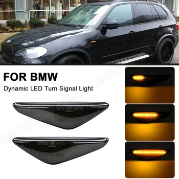 Dinamik Yan İşaretleyici LED ışıkları Saf Amber 2 ADET Sıralı Dönüş Sinyali Göstergesi Flaşör Lambaları BMW X3 F25 X5 E70 X6 E71 E72