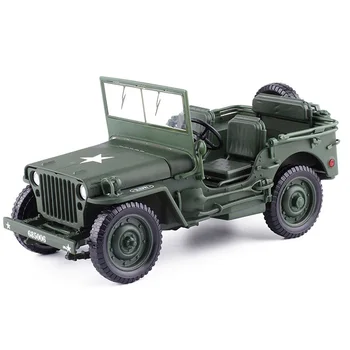 En iyi Fırsatlar 1:18 Model Eski Dünya Savaşı II Willys Araçlar Alaşım Araba Modeli Çocuk Oyuncakları Hediyeler