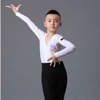 Latin Dans Çocuk Uygulama Elbise Sonbahar Ve Kış Standı Yaka giyisi Çocuk Dans Yarışması Eğitim Giyim