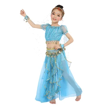 Yeni Stil Çocuk oryantal dans kostümü Oryantal dans kostümü s Oryantal Dans Dansçı Elbise Hint dans kostümü s Çocuklar İçin 6 Renk