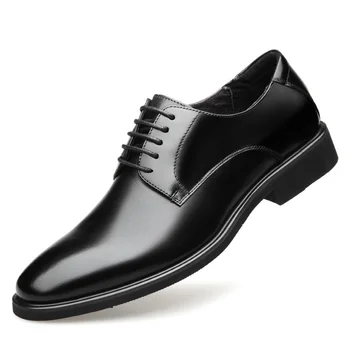 Yüksek Kaliteli Erkek Hakiki deri ayakkabı Erkekler Rahat İş Oxford Ayakkabı Moda Tasarımcısı Düz Siyah Spor Ayakkabı erkek ayakkabısı