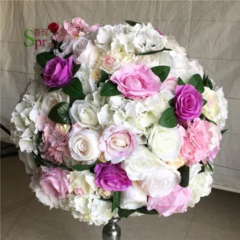 SPR YENİ!!Ücretsiz kargo 10 adet / grup mix renk düğün yol kurşun lavanta yapay çiçek topu düğün masa çiçek centerpiece