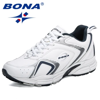 BONA 2021 Yeni Tasarımcılar koşu ayakkabıları Erkekler Nefes spor ayakkabılar Moda Tıknaz Ayakkabı Adam Yürüyüş Ayakkabısı Zapatillas De Deporte