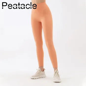 Peatacle Kadın Çıplak Spor Sıkı Tayt Dikişsiz Yüksek Bel Push Up Spor Seksi Spor Yoga Pantolon