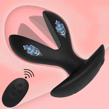 7 Frekans Kablosuz Uzaktan Kumanda Giyilebilir Çift Titreşim Genişleyen Butt Plug Erkekler prostat masaj aleti G-Spot Yetişkin Seks Oyuncakları