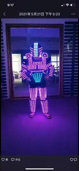 Gece kulübü bar ışığı Gösterisi Mekanik Dans LED Elbise ceket LED Robot Takım Elbise Kostüm Sahne Dans RGB ışık Zırh
