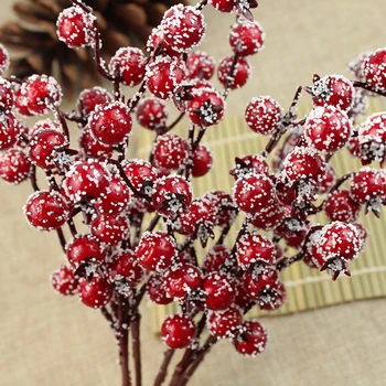 Yapay Köpük Meyveleri Sahte Meyve Kırmızı Nar Kiraz Buketi Ercik Noel Ağacı Dekorasyon Sahne DIY Aksesuarları