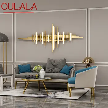 OULALA Modern altın duvar resmi fikstür ışıkları LED yaratıcı dikdörtgen arka plan aplik dekor oturma yatak odası için