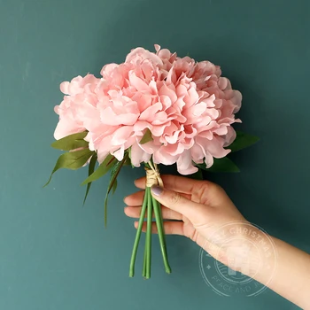 5 Adet Yapay Çiçek Şakayık Simülasyon Buketleri Yapay Ortanca Sahte Çiçek Ev DIY Dekorasyon Düğün Tutan Çiçekler