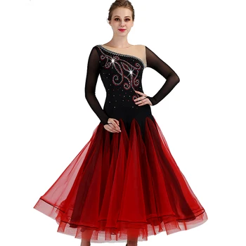 2019 Yeni Kostüm Satış Balo Salonu Dans Etekler Yeni Tasarım Kadın Modern Waltz Tango Elbise / standart Rekabet Elbise MQ092
