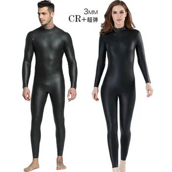 CR + Süper Elastik pürüzsüz Deri Wetsuit 3MM neopren erkekler kadınlar Tek Parça Tüplü dalgıç kıyafeti spearfishing şnorkel mayo