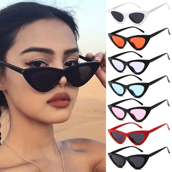 Seksi Kedi Göz Güneş Kadınlar Marka Tasarımcısı Ayna Siyah Üçgen güneş gözlüğü Kadın Lens Shades Streetwear Gözlük UV400