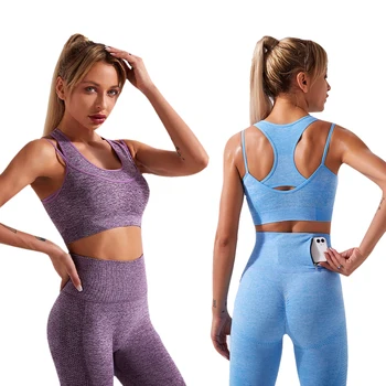 Yeni Dikişsiz Yoga Seti Kadın Spor spor takımları Kolsuz Yoga SPOR Giyim Kadın Spor koşu giysisi Yüksek Bel Tayt