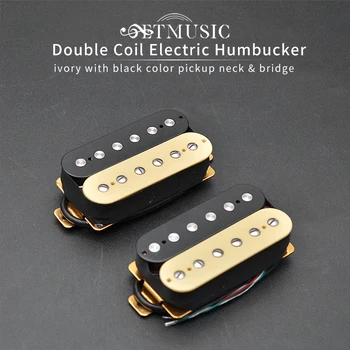 Elektro Gitar Çift Bobin Humbucker Elektro Gitar Pickup Köprü veya Boyun Pickup Seçmek için Fildişi Siyah