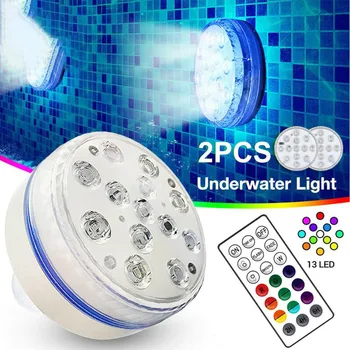 2 adet yüzme havuz ışığı süper parlak LED renkli gece lambası çok fonksiyonlu su geçirmez sualtı dekorasyon ışıkları