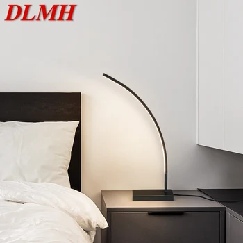 DLMH LED 3 Renk Pirinç masa lambası Çağdaş Basit Yaratıcı Dekor masa lambası Ev İçin Çalışma Yatak Odası