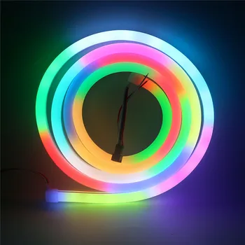 SK6812 Neon Piksel RGB LED Şerit LED Bant Esnek Silika Jel KTV Bar Ev Tatil Aydınlatma WS2812B Su Geçirmez 1m 2m 3m 5V