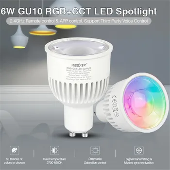 Milight LED ışık Ampul FUT106 6W GU10 RGB + CCT LED Spot MiBoxer FUT107 6W GU10 Çift Beyaz CCT akıllı LED Spot AC100~240V