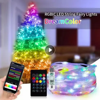 - uyumlu LED dize peri ışıkları Dreamcolor RGBIC su geçirmez parti Noel ışıkları düğün yeni yıl dekorasyon
