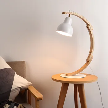 Modern Ark katı ahşap Masa yatak odası için lamba Başucu Ayarlanabilir Led Göz Koruması masa ışığı iç mekan aydınlatması Moda
