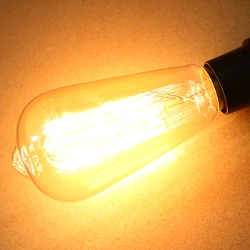 4 ADET Retro edison ampulleri E27 220 V akkor ampuller 40 W ST64 ampul filamanı Vintage Edison ışık Kolye lamba ampulü aydınlatma