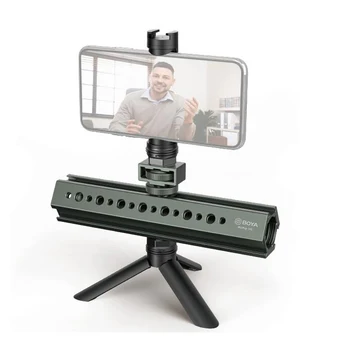 BOYA El Smartphone Kelepçe Tutucu Alüminyum Alaşımlı Gövde Ayakkabı Dağı Vlog Akış Selfie led ışık Mikrofon Aksesuarları