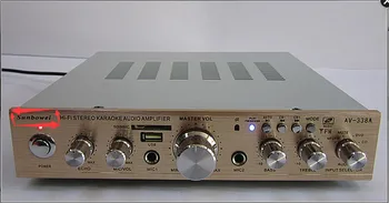 220 V AV-338A 200 W+200 W C5198 Güç tüp 5 kanal Dijital Ev amplifikatör Karaoke TAMAM amplifikatör USB ses amplifikatör ile kart