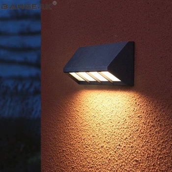 Iskandinav dış duvar lambası 18W LED sundurma ışıkları fikstür su geçirmez pas Modern duvar aplik lambaları Bahçe alüminyum aydınlatma