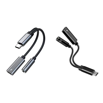 USB C 3.5 Mm Kulaklık jak adaptörü 2 İn 1, Ses Kablosu İle PD 60W Hızlı Şarj İçin Galaxy S21 S20 Ultra S20