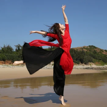 Yeni Stil Klasik Dans Paktı Dansçılar İçin Giysi, Oryantal Dans Geniş Bacak Pantolon, Gevşek Oryantal Dans Performansı Elbisesi