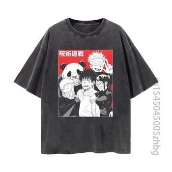 Jujutsu Kaisen Anime Kadın Gömlek Streetwear Harajuku Vintage Sıkıntılı Tshirt Manga Grafik T Shirt Erkek Tees Tops