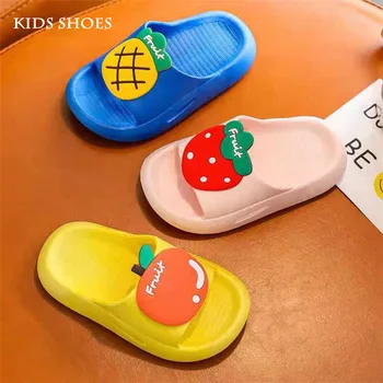 Toddler kız ayakkabı çocuk ayakkabı karikatür meyve terlik kapalı ve açık yaz kız bebek yumuşak sandalet pembe sandalet kız ayakkabı