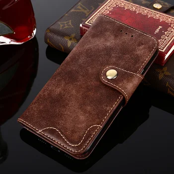 Deri kılıf OPPO Realme İçin 2 Realme İçin 2 pro 6.2 inç cüzdan kart yuvası perçin Kılıf tutucu Flip Telefon Coque