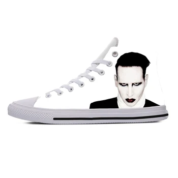 Sıcak Moda 3D Marilyn Manson Yüksek Sneakers Erkek Kadın yüksek kaliteli rahat ayakkabılar Yaz Kadın Erkek Yüksek Yardım Yüksek Yardım spor salonu ayakkabısı