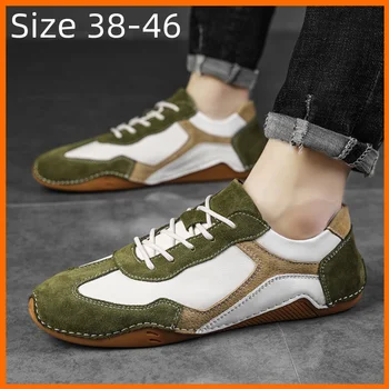 Xiaomi Erkekler Hakiki Deri rahat ayakkabılar Lace Up Sneakers Süet makosen ayakkabı sürüş ayakkabısı Rahat yürüyüş ayakkabısı 38-46