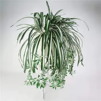 65 cm Parti Chlorophytum Yapay Çiçek Dıy Asılı Süsleme Yeşil Bitki Simülasyon Bracketplant