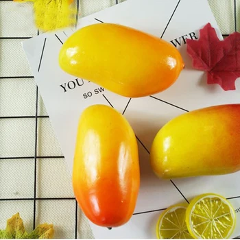 10 adet büyük boy kırmızı renk Yüksek taklit yapay Sahte mango Meyve ve yapay plastik sahte simüle kırmızı renk mango